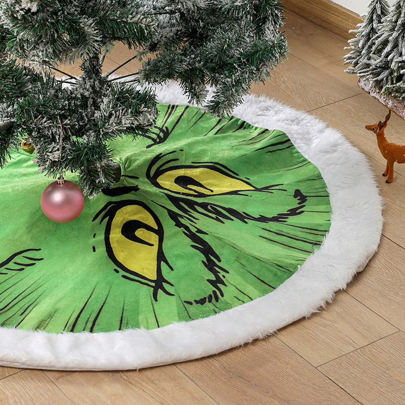 Christmas Glowing Grinch Tree Skirt Christmas decorations for Holiday Party Ornaments