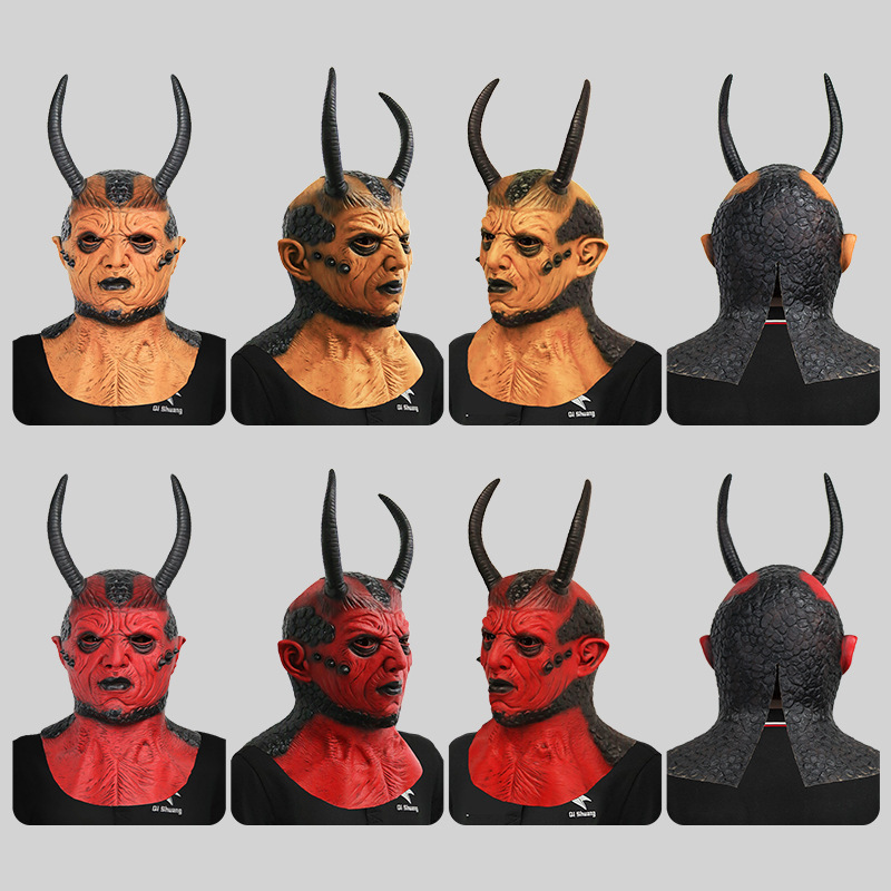 Black horned devil headgear