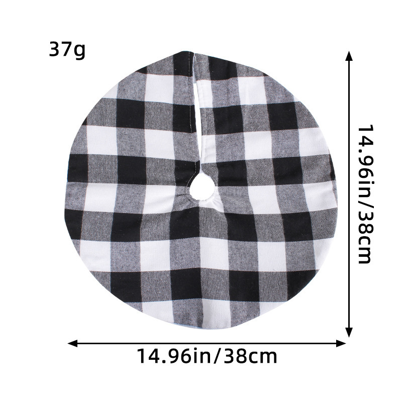 Mini Black and Red Tree Skirt Christmas Buffalo Check Tree Skirt Ornaments