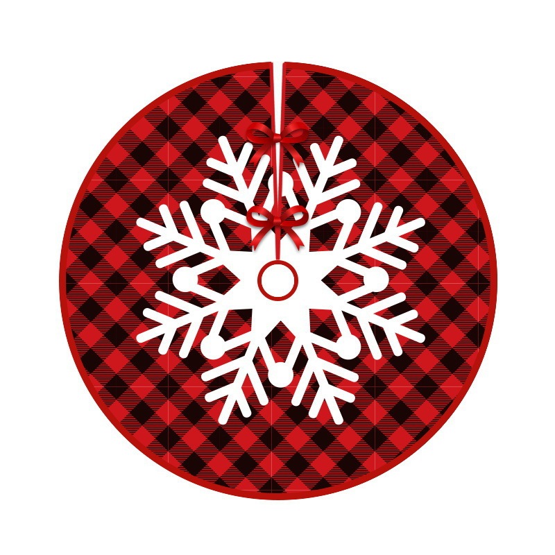 Red Christmas Tree Skirt Snowman Xmas Tree Skirt with Santa Claus Christmas Decorations