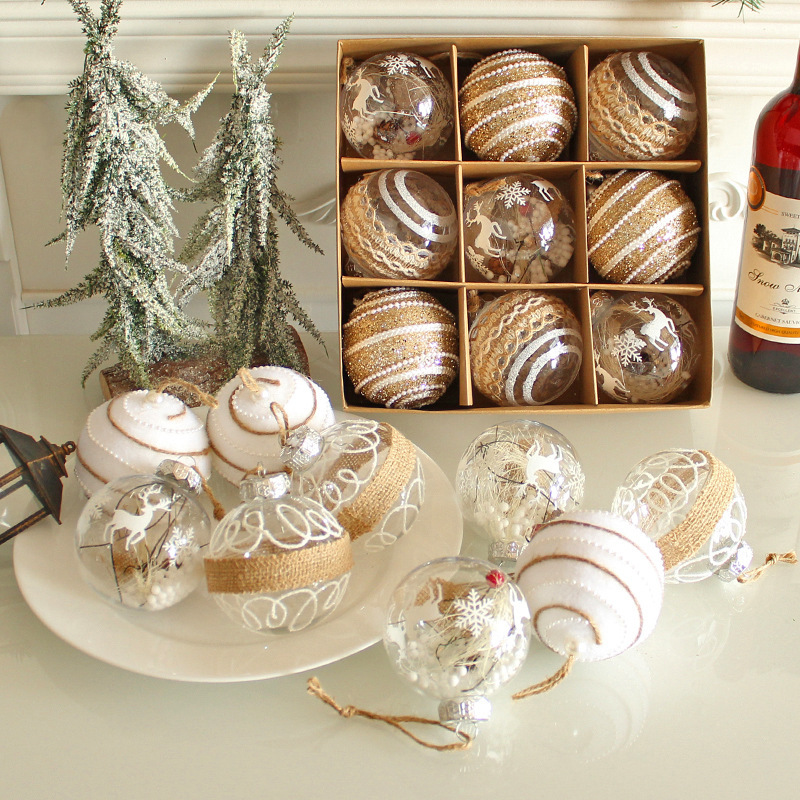 Christmas Ball Ornaments Clear Shatterproof Decorative Baubles Set Hanging Balls for Xmas Holiday Party Home Decor