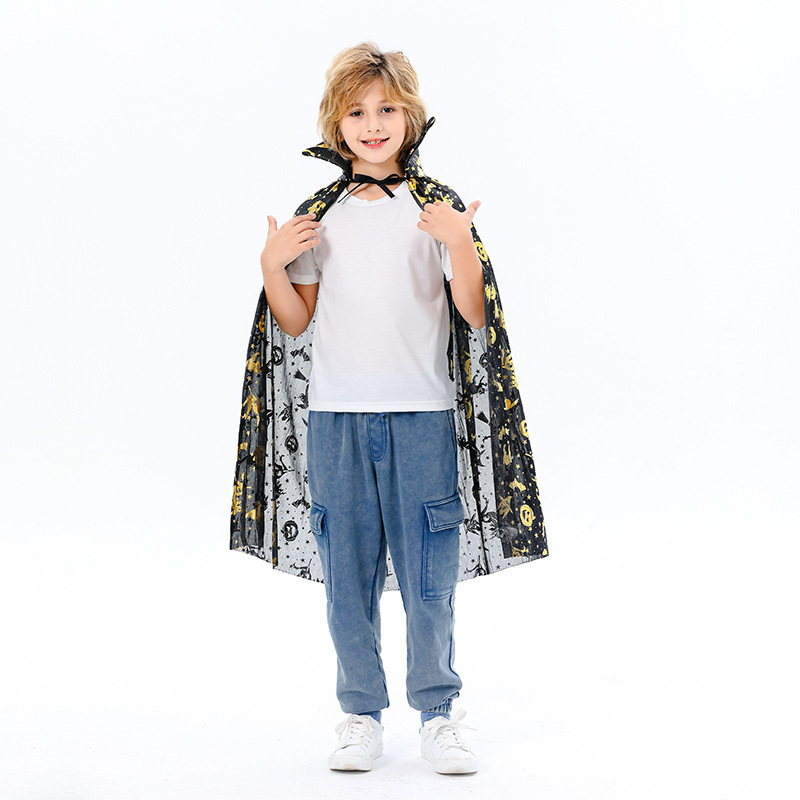 Kids Halloween Costumes Witch Cloak Witch Cape with Hat Children Cosplay Party Accessories
