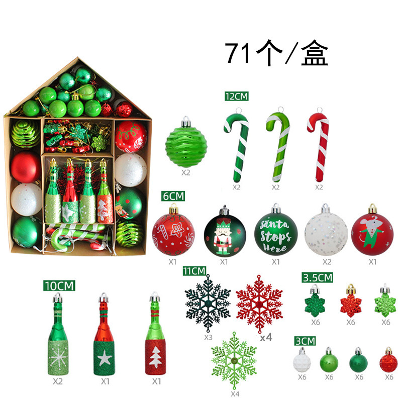 Christmas Balls Plastic Ornaments Shatterproof Tree Pedants Accessories Seasonal with Hand-Help Gift Boxes