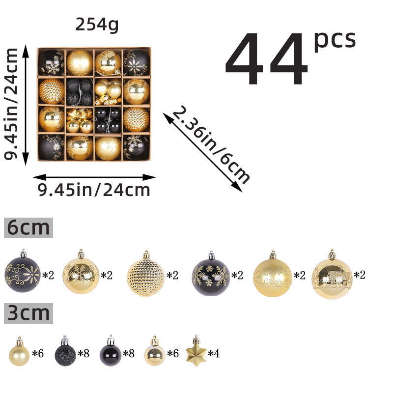 Christmas Tree Ornaments Assorted Pendant Shatterproof Ball Ornament Set Seasonal Decorations