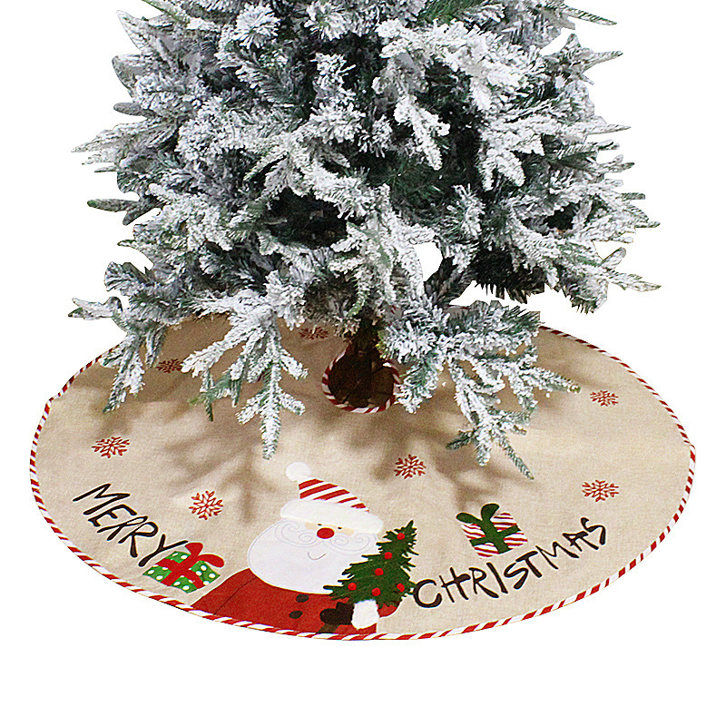 Christmas Tree Skirt Red Black Buffalo Plaid Tree Skirt with Snowflake Santa Claus Xmas Ornaments