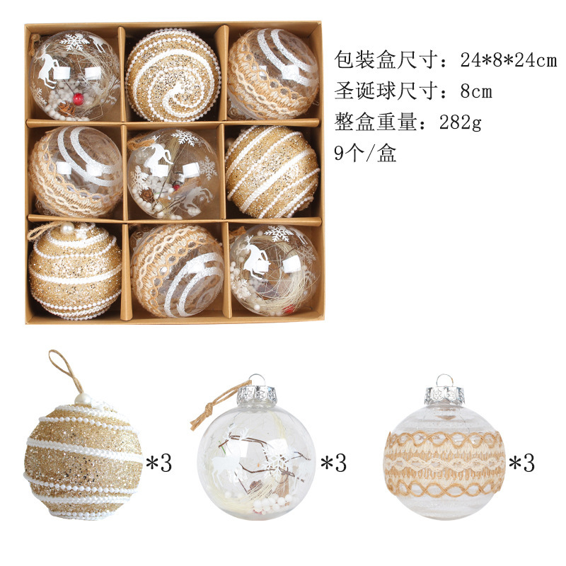 Christmas Ball Ornaments Clear Shatterproof Decorative Baubles Set Hanging Balls for Xmas Holiday Party Home Decor