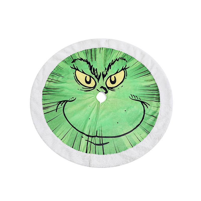 Christmas Glowing Grinch Tree Skirt Christmas decorations for Holiday Party Ornaments