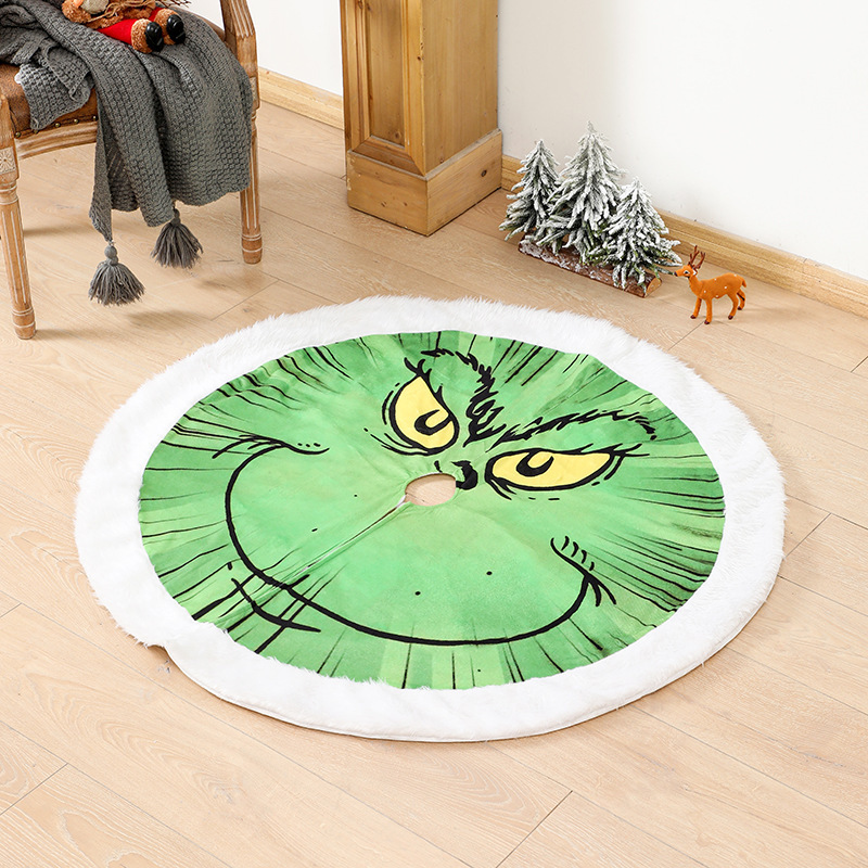 Christmas Glowing Grinch Tree Skirt Christmas decorations for Holiday Party Ornaments