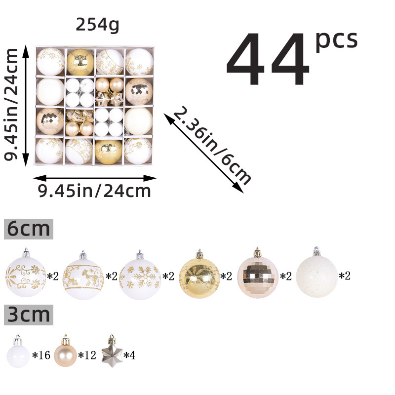 Christmas Tree Ornaments Assorted Pendant Shatterproof Ball Ornament Set Seasonal Decorations