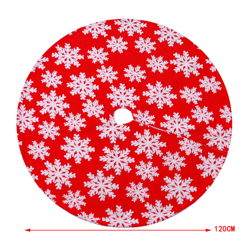 Tree Skirt Christmas Tree Skirt with White Snowflake Printed for Xmas Indoor Decorations