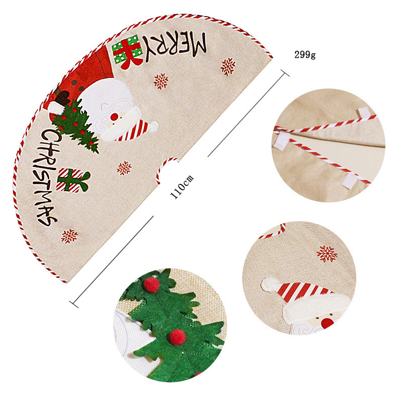 Christmas Tree Skirt Red Black Buffalo Plaid Tree Skirt with Snowflake Santa Claus Xmas Ornaments