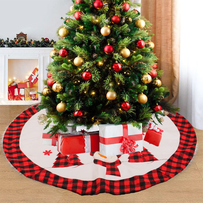 Red Christmas Tree Skirt Santa Xmas Tree Skirt Decorations for Party Indoor Christmas Tree Decoration