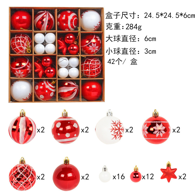 Christmas Ball Ornaments Bulk Christmas Tree Decoration Set Plastic Hanging Xmas Balls with Gift Box