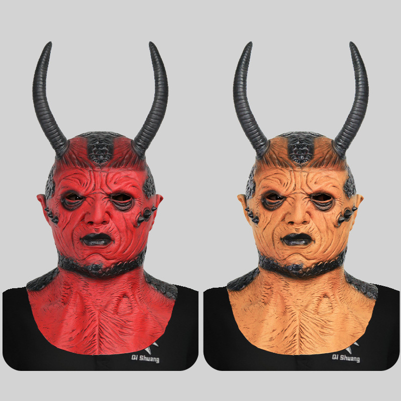 Black horned devil headgear