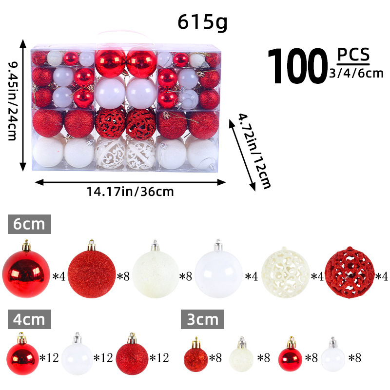 Christmas Tree Ball Assorted Ornaments Pendants Christmas Shatterproof Shine Ball Decoration