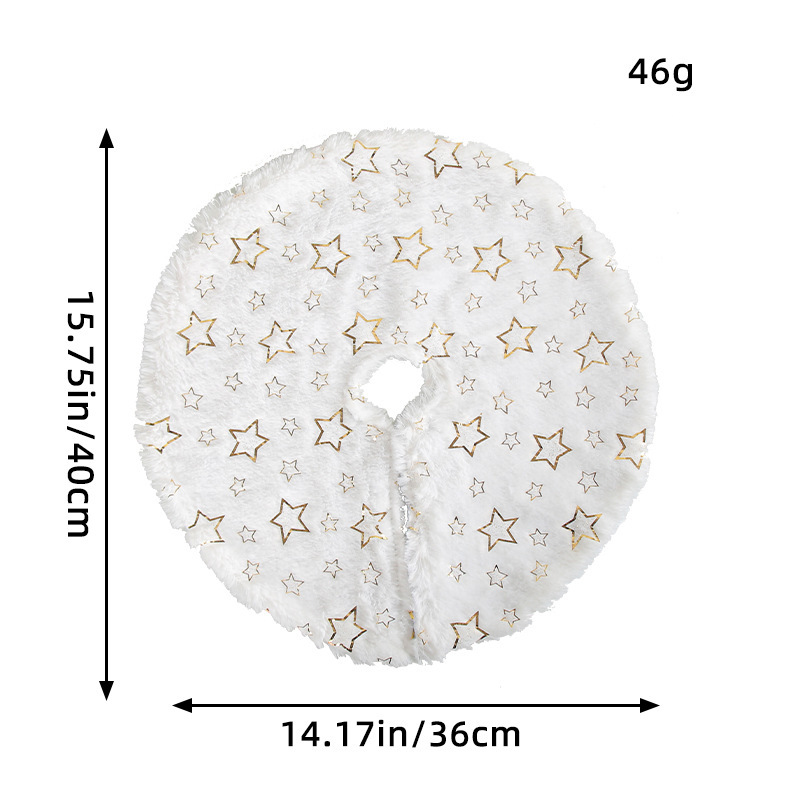 Christmas Tree Skirt Fur Tree Skirt with Snowflakes Super Soft Thick Plush Tree Skirt