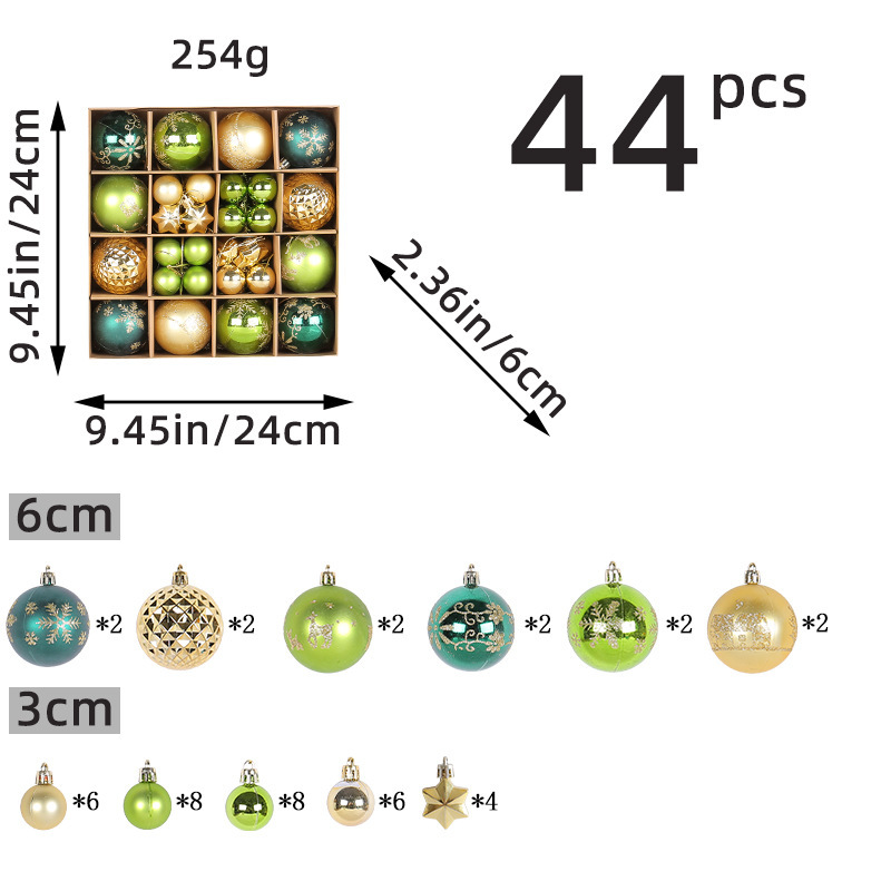 Christmas Tree Ornaments Assorted Pendant Shatterproof Ball Ornament Set Seasonal Decorations