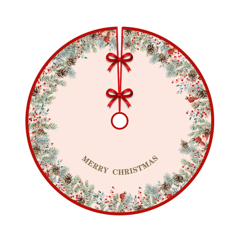 Red Christmas Tree Skirt Snowman Xmas Tree Skirt with Santa Claus Christmas Decorations