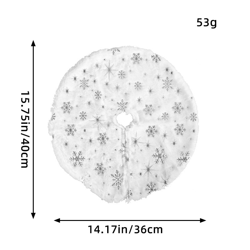 Christmas Tree Skirt Fur Tree Skirt with Snowflakes Super Soft Thick Plush Tree Skirt