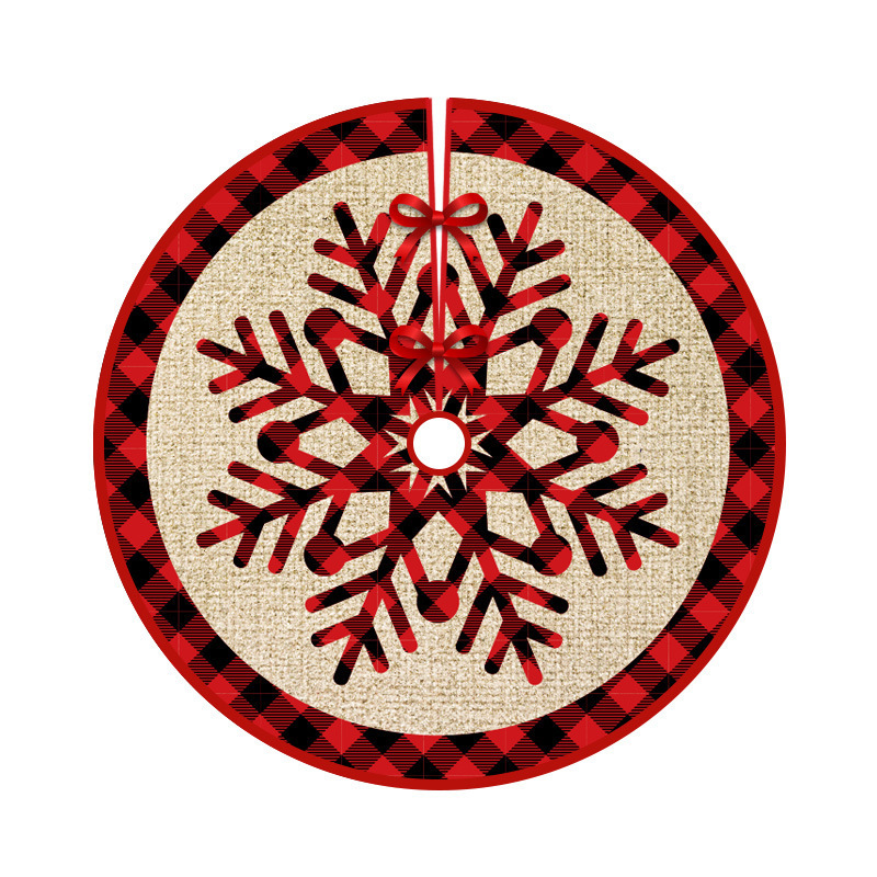 Red Christmas Tree Skirt Snowman Xmas Tree Skirt with Santa Claus Christmas Decorations
