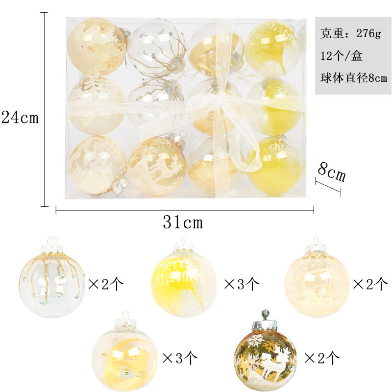 Christmas Ball Ornaments Holiday Tree Decorations in a Hand-Help Gift Box for Xmas Tree Decor
