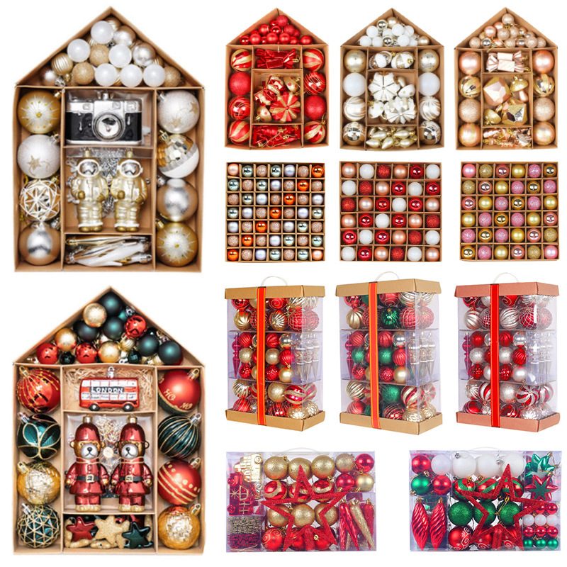 Christmas Tree Ornaments Assorted Pendant Shatterproof Ball Ornament Set Seasonal Decorations