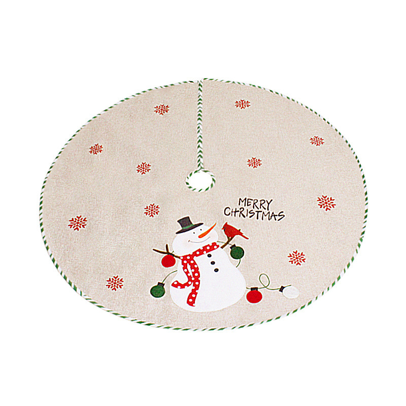 Christmas Tree Skirt Red Black Buffalo Plaid Tree Skirt with Snowflake Santa Claus Xmas Ornaments