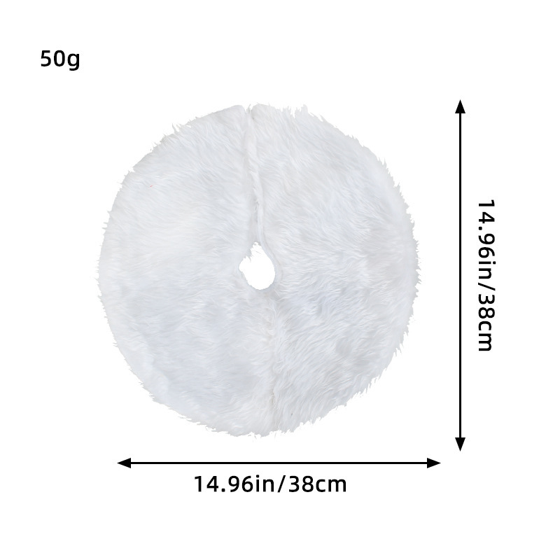 Christmas Tree Skirt Fur Tree Skirt with Snowflakes Super Soft Thick Plush Tree Skirt