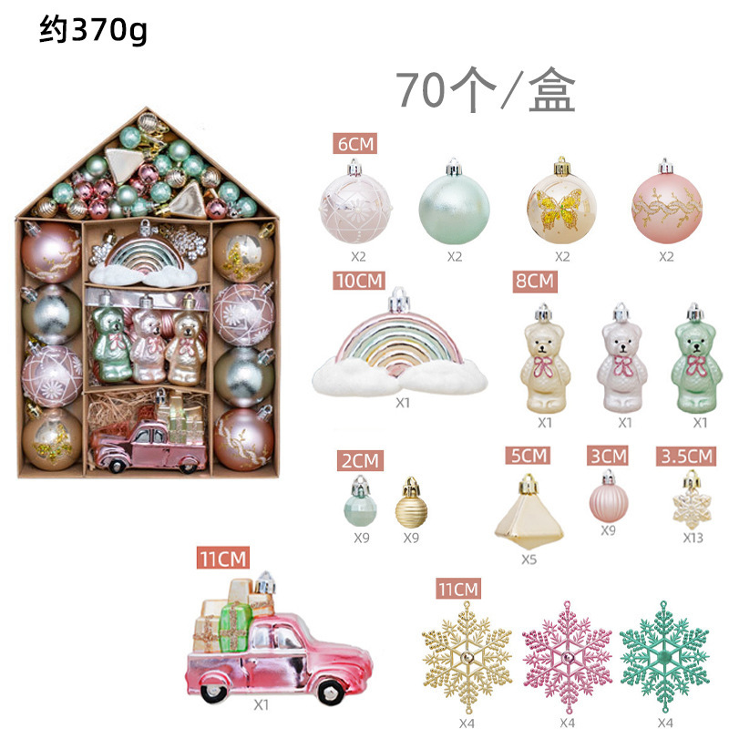 Christmas Tree Ornaments Assorted Pendant Shatterproof Ball Ornament Set Seasonal Decorations