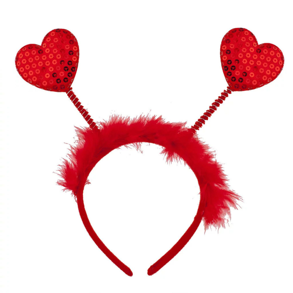 Valentine's Day Party Decoration Headband Red Love Head Buckle Cute Lips Love Sequin Headband Headpiece