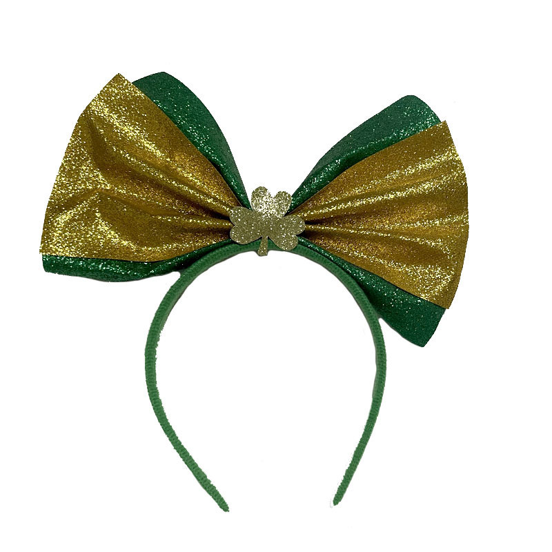 St. Patrick's Day pie headband clover bow green hat headband dress up props