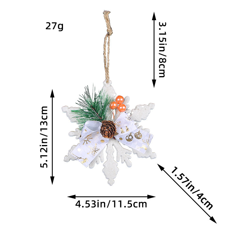 Christmas Angel Wings Ornament for Xmas Tree Plastic Snowflake Christmas Tree Decor