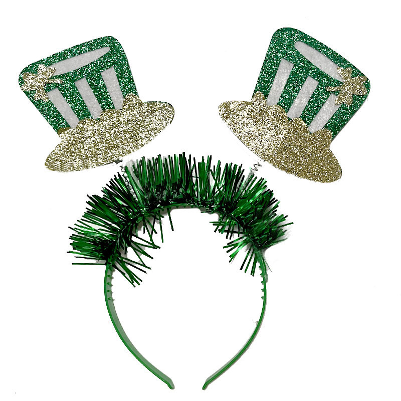 St. Patrick's Day pie headband clover bow green hat headband dress up props