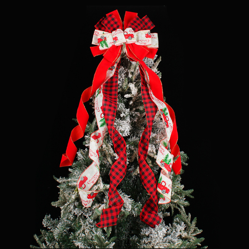 Christmas Bows Decoration Large Christmas Tree Bow Topper for Xmas Home Front Door Patio Outdoor Decor