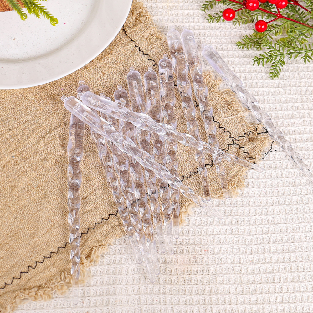 Plastic Icicle Christmas Ornaments Icicle Decorations Christmas Tree Holiday Xmas Party