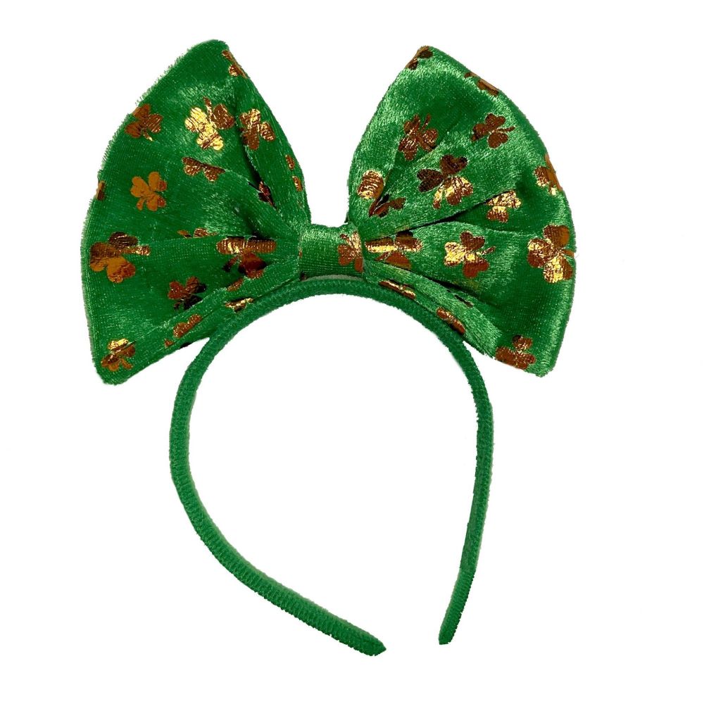 St. Patrick's Day pie headband clover bow green hat headband dress up props
