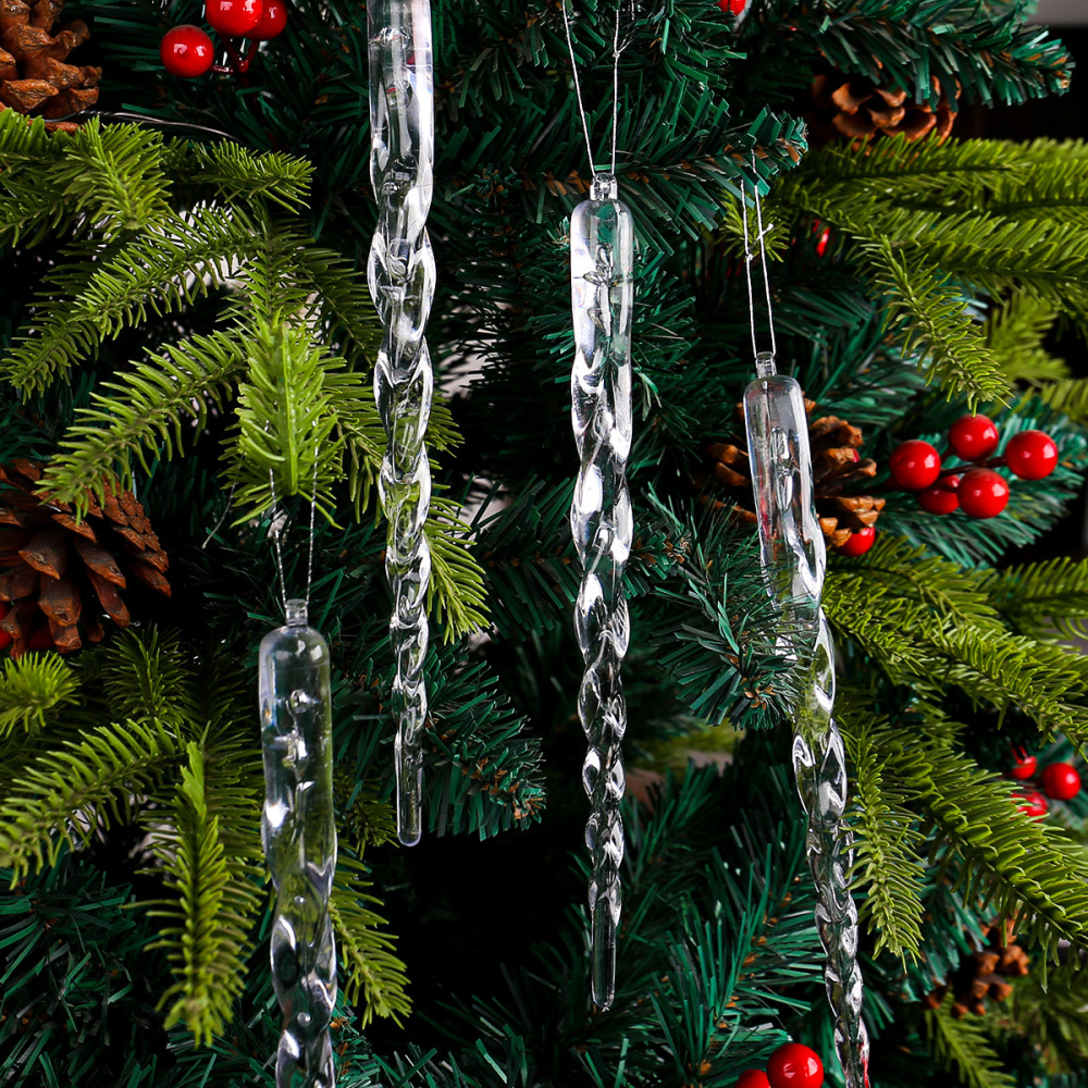 Plastic Icicle Christmas Ornaments Icicle Decorations Christmas Tree Holiday Xmas Party