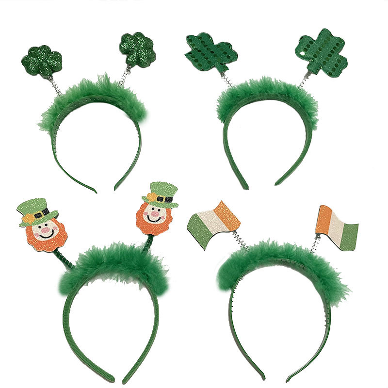 St. Patrick's Day pie headband clover bow green hat headband dress up props