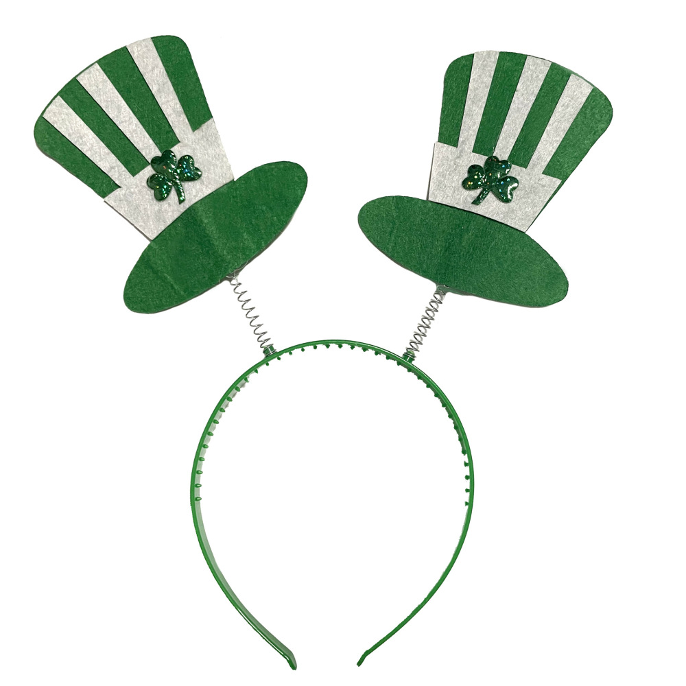 St. Patrick's Day pie headband clover bow green hat headband dress up props