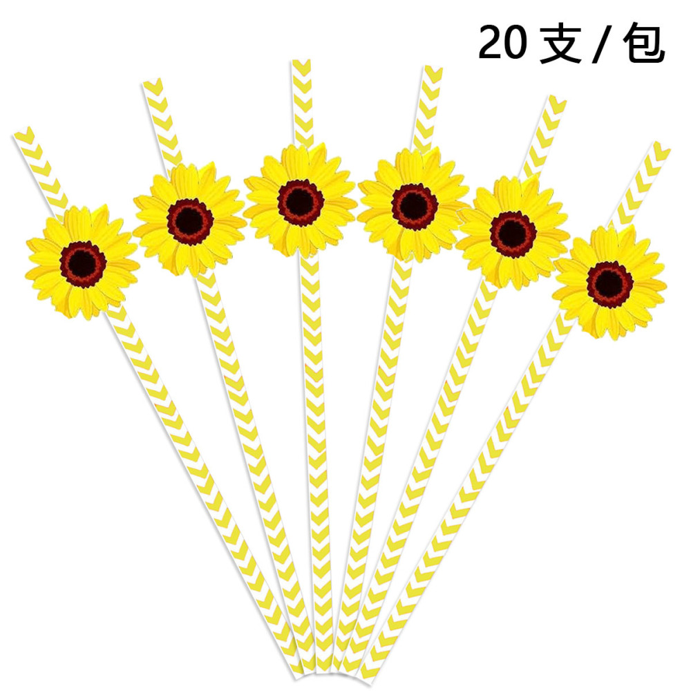 Small Flower Daisies Flower Orange Creative Paper Straw