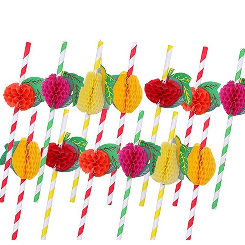 Fruit Honeycomb Paper Straws Party Decorations In Hawaii