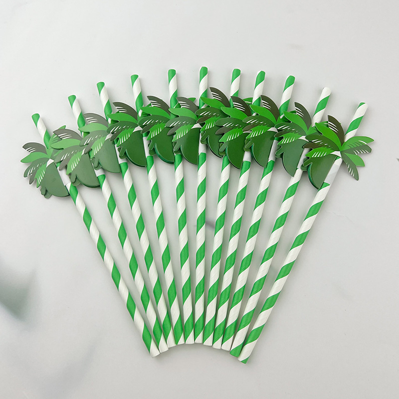 Beehive Straws Decoration Hawaii Party Decorated Paper Straw Coconut Beehive