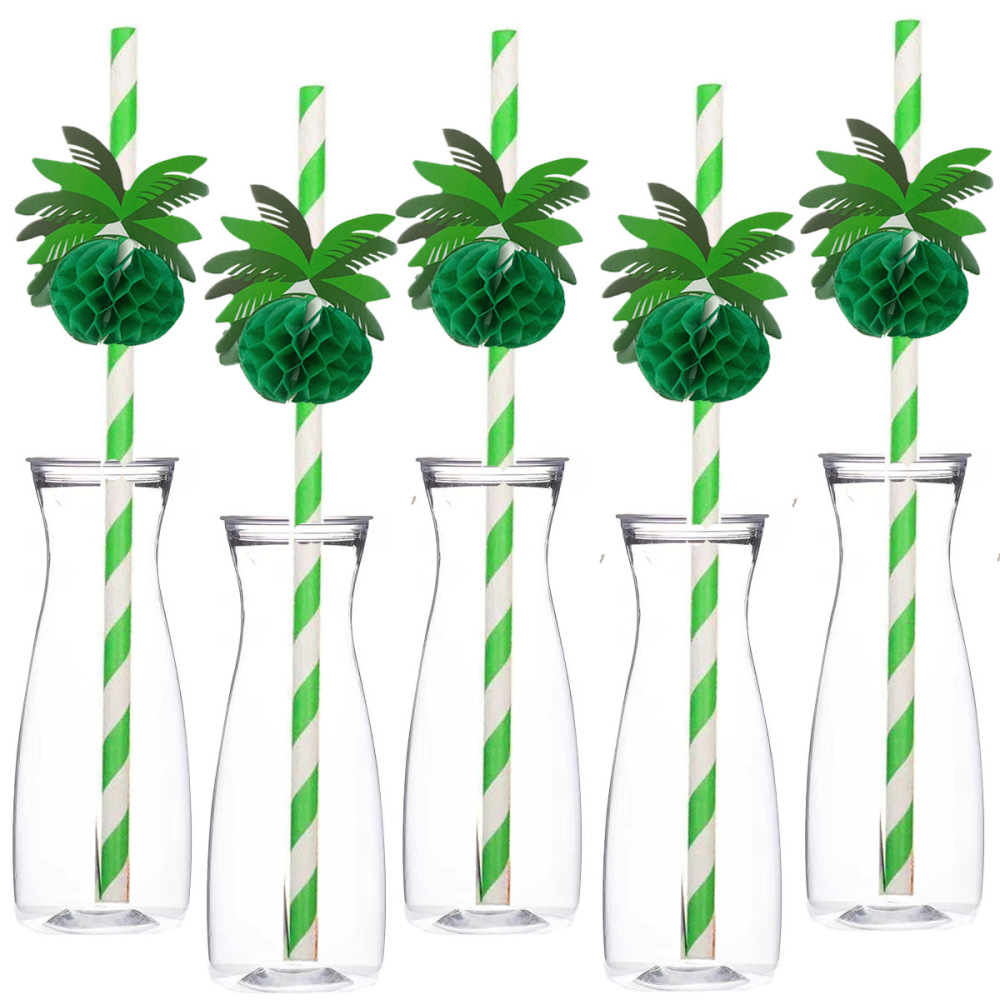 Beehive Straws Decoration Hawaii Party Decorated Paper Straw Coconut Beehive