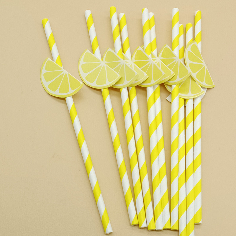 Fruit Orange Lemon Creative Paper Straw Cake Juice Plugin 20 Tribe On Baking Decoration