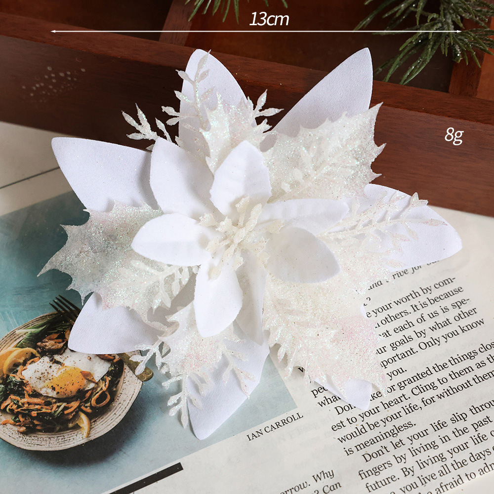 Christmas Artificial Flowers Combo Box Set Faux Flowers Poinsettia Flowers Christmas Decoration