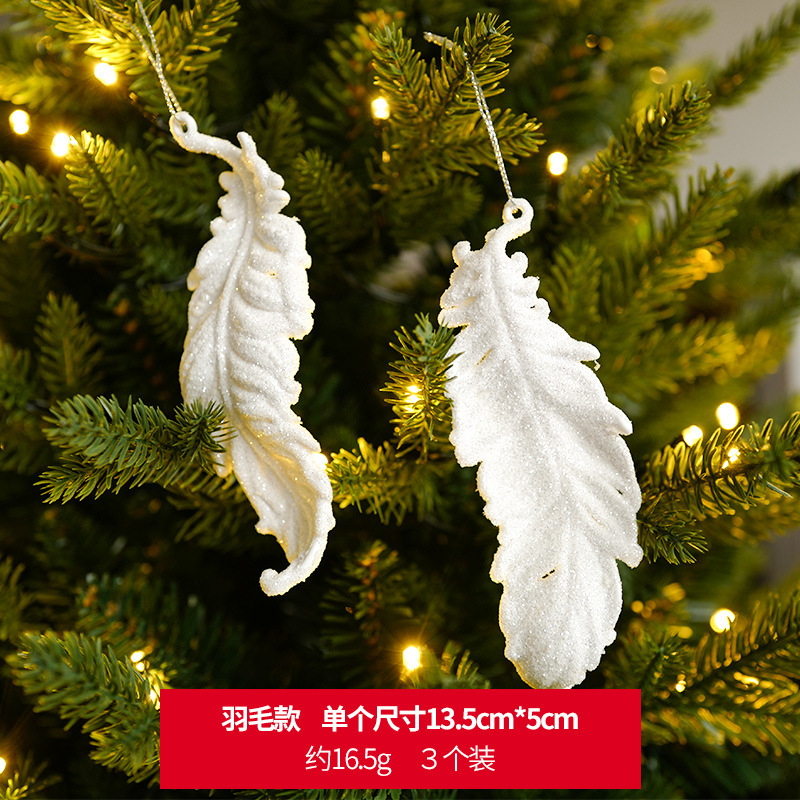 Silver Glitter High Heel Snow Flakes Feathers  Wings Angels Ornament Christmas Tree Decoration Xmas Tree Hanging Ornament Holiday Pendant