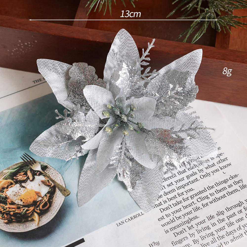 Christmas Artificial Flowers Combo Box Set Faux Flowers Poinsettia Flowers Christmas Decoration