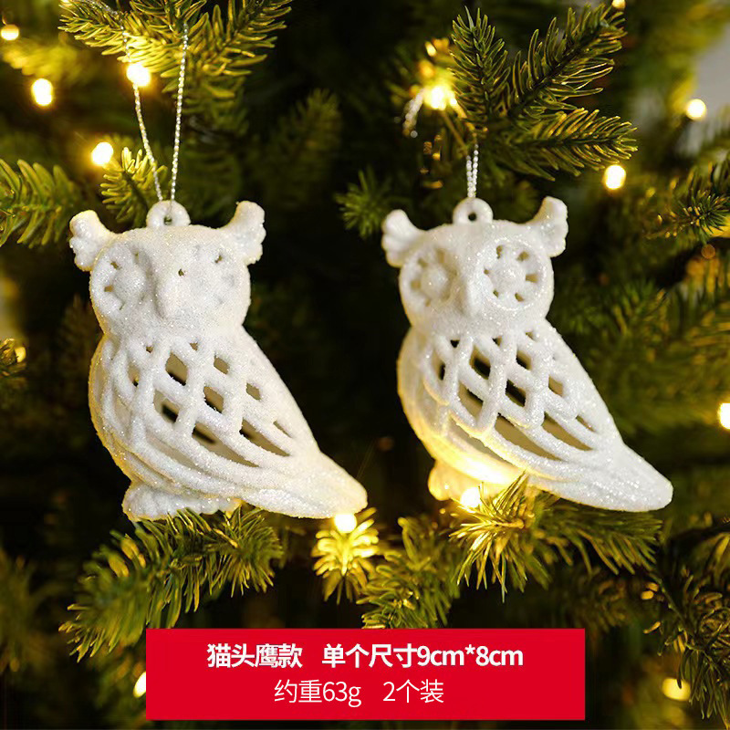 Silver Glitter High Heel Snow Flakes Feathers  Wings Angels Ornament Christmas Tree Decoration Xmas Tree Hanging Ornament Holiday Pendant