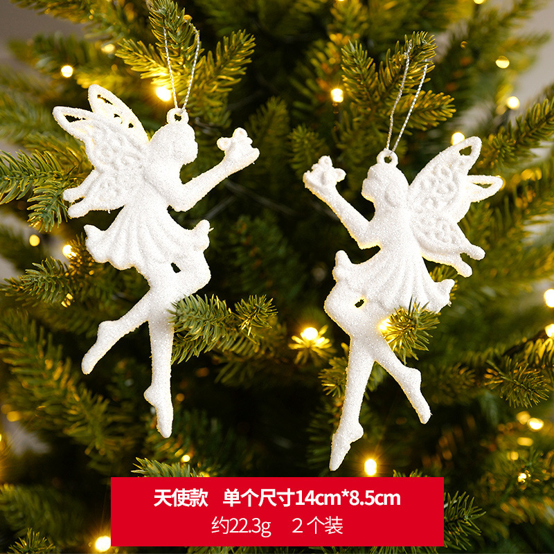 Silver Glitter High Heel Snow Flakes Feathers  Wings Angels Ornament Christmas Tree Decoration Xmas Tree Hanging Ornament Holiday Pendant
