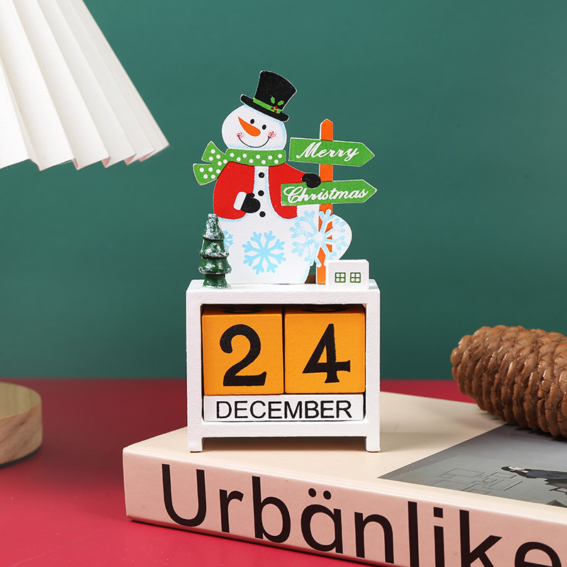 Wooden Calendar Christmas Countdown Table Calendar Table Christmas Gift Christmas Decorations